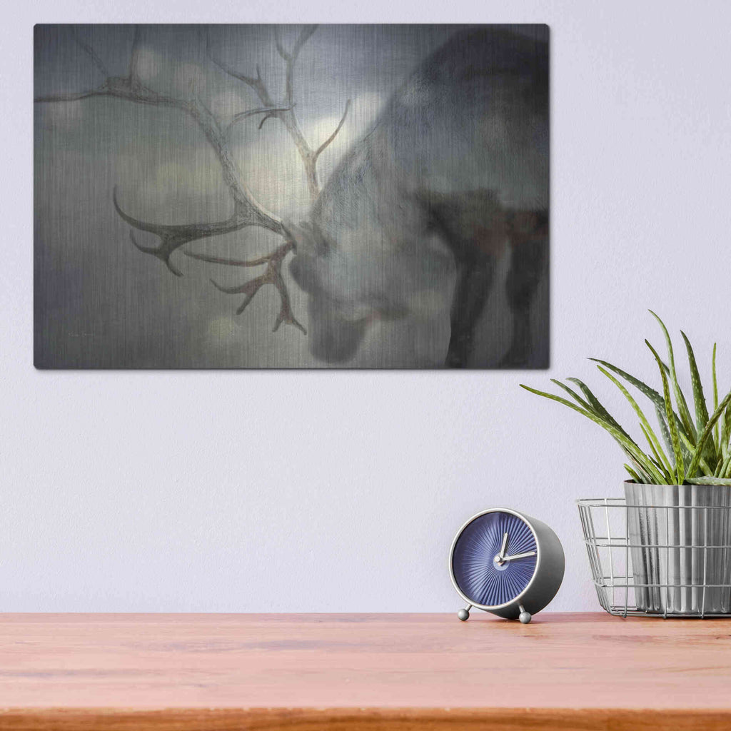 Luxe Metal Art 'If On A Winters Night' by Keri Bevan, Metal Wall Art,16x12