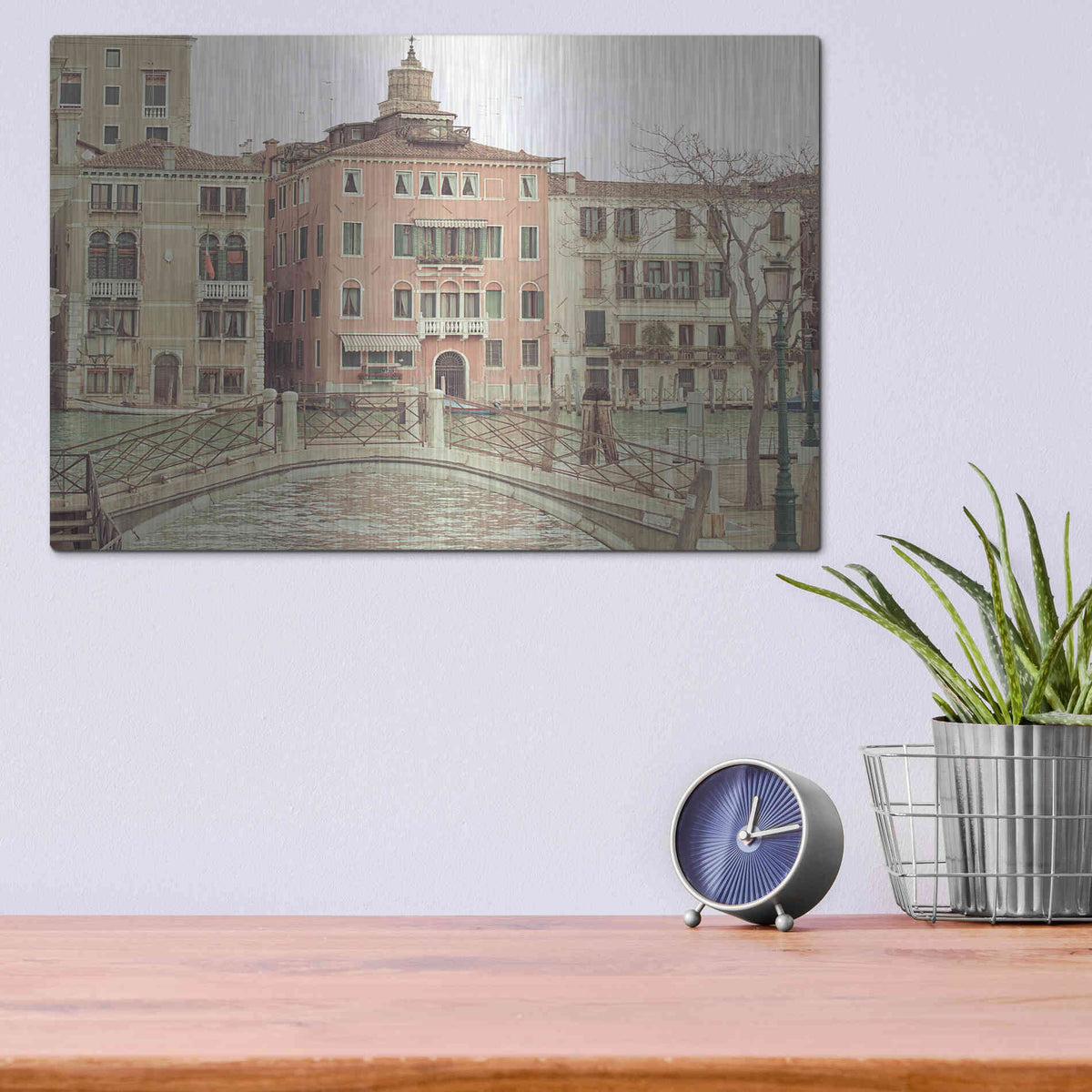 Luxe Metal Art 'Sunday Morning In Venice' by Keri Bevan, Metal Wall Art,16x12