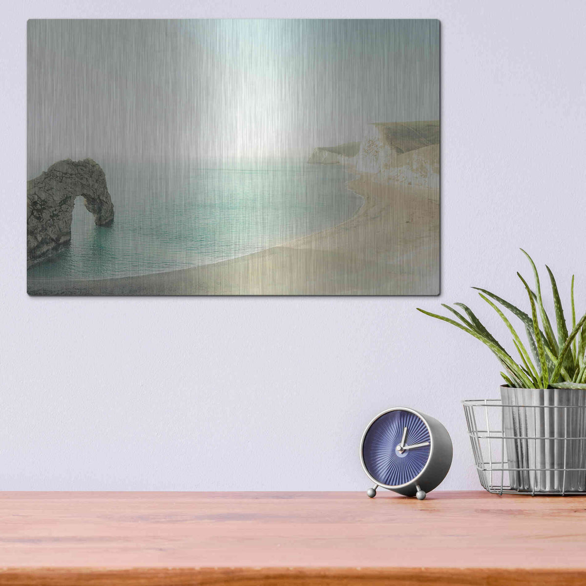 Luxe Metal Art 'The Jurassic Coast' by Keri Bevan, Metal Wall Art,16x12