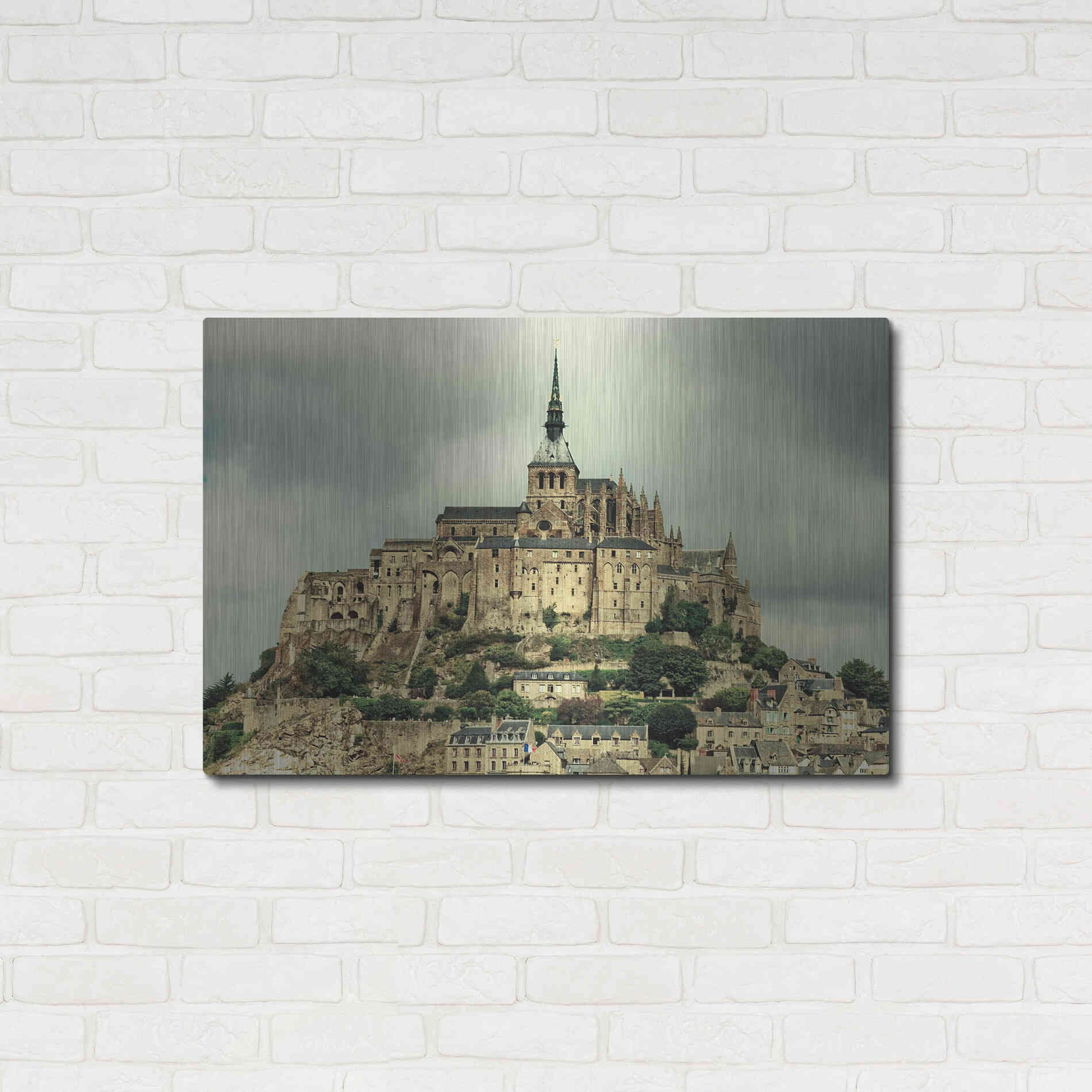 Luxe Metal Art 'Mont St. Michel' by Keri Bevan, Metal Wall Art,36x24