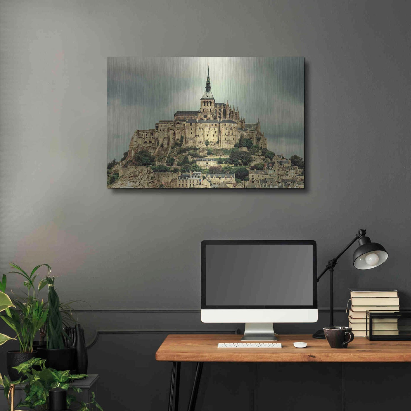 Luxe Metal Art 'Mont St. Michel' by Keri Bevan, Metal Wall Art,36x24