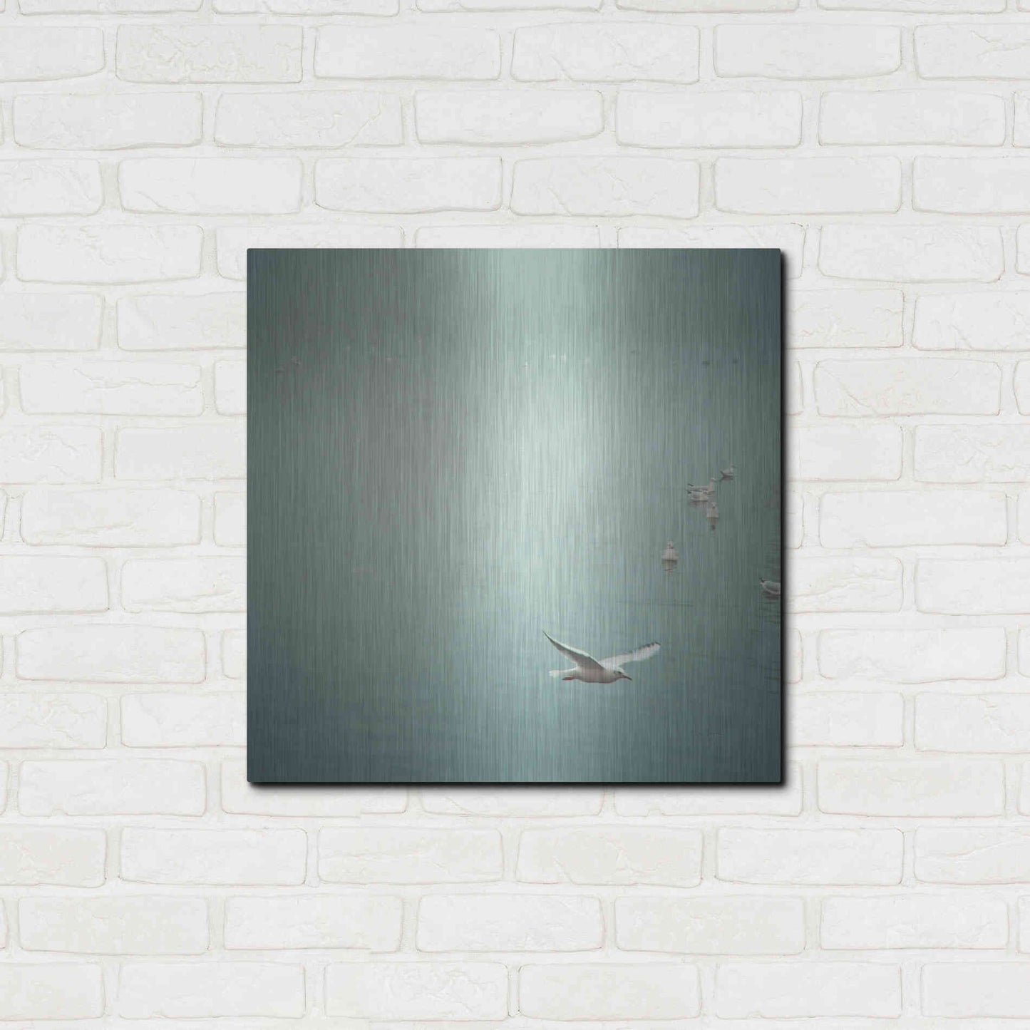 Luxe Metal Art 'Soul Birds Harbor Gray' by Keri Bevan, Metal Wall Art,24x24