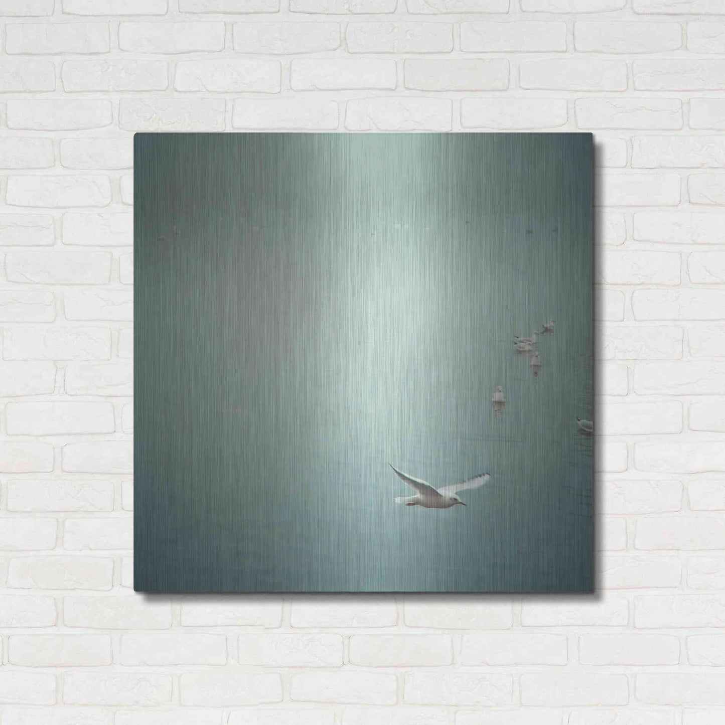 Luxe Metal Art 'Soul Birds Harbor Gray' by Keri Bevan, Metal Wall Art,36x36
