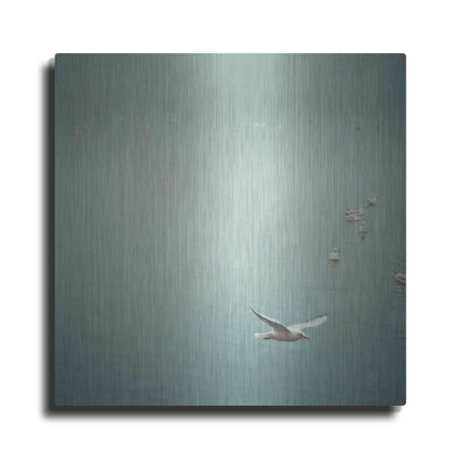 Luxe Metal Art 'Soul Birds Harbor Gray' by Keri Bevan, Metal Wall Art