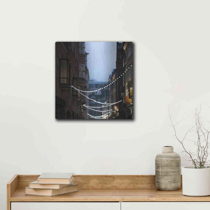 Luxe Metal Art 'Lights In Soho' by Keri Bevan, Metal Wall Art,12x12