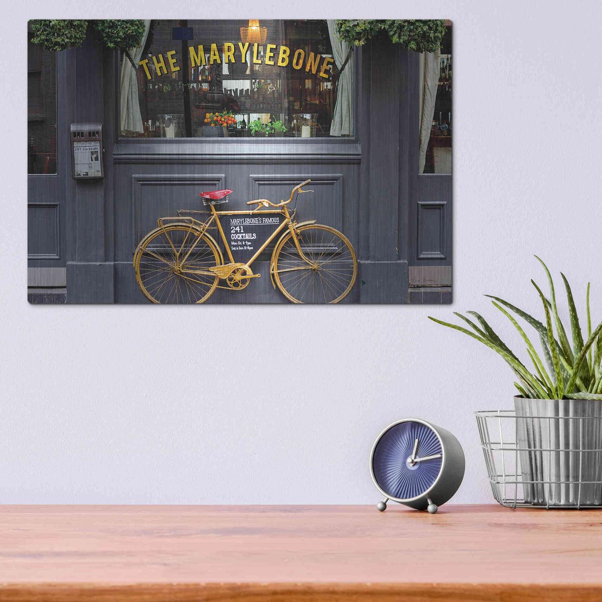 Luxe Metal Art 'Marylebone Bike' by Keri Bevan, Metal Wall Art,16x12