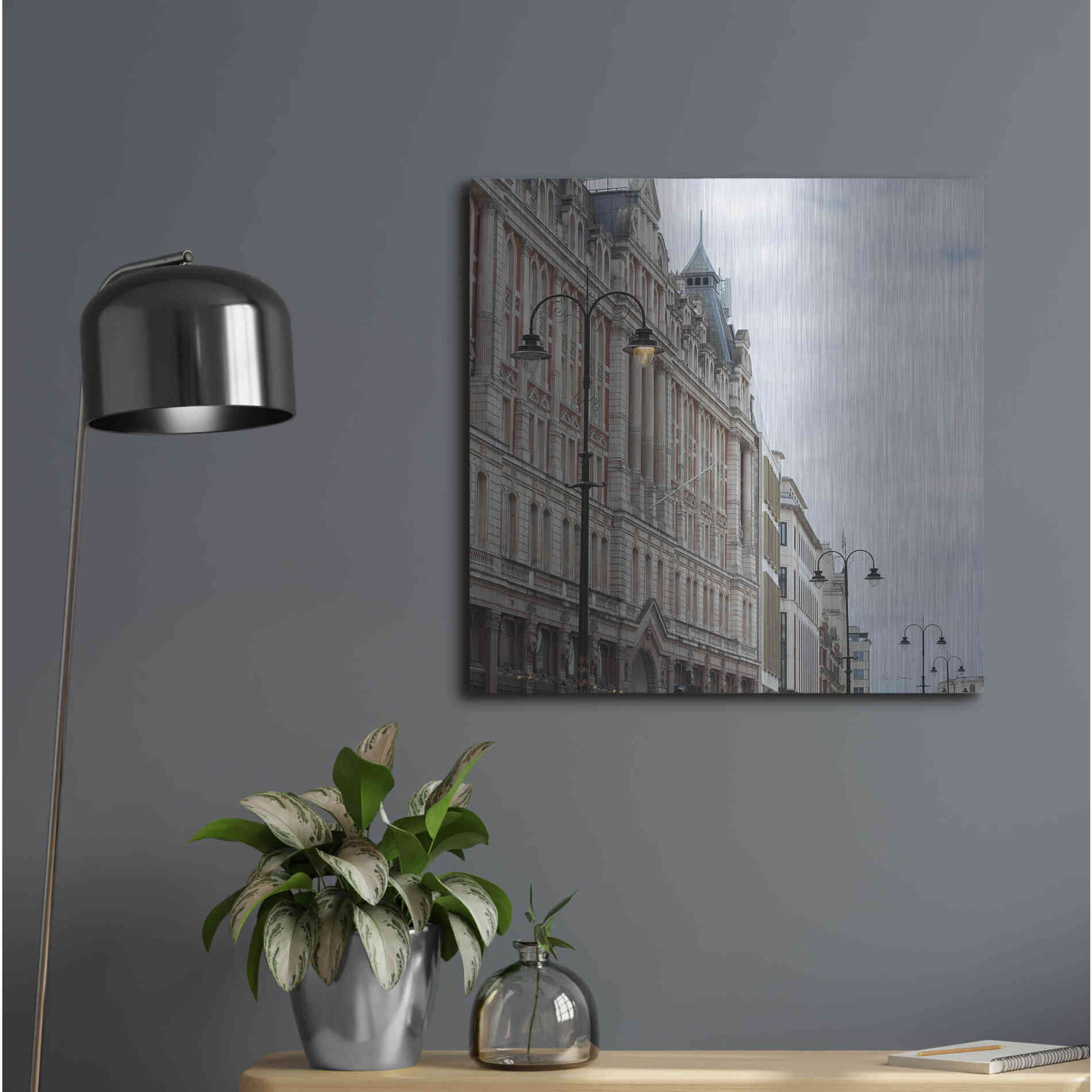 Luxe Metal Art 'The Strand Lights' by Keri Bevan, Metal Wall Art,24x24