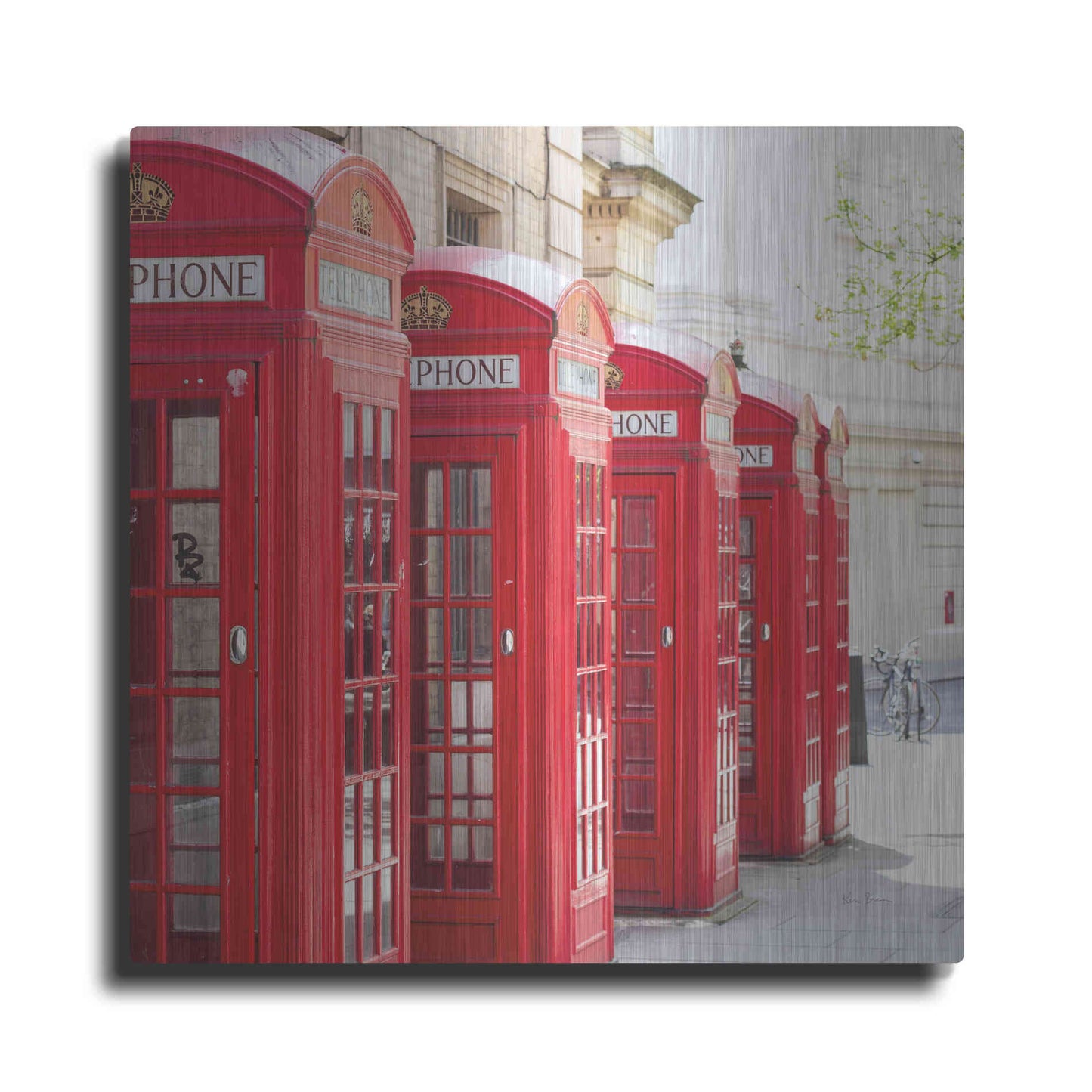 Luxe Metal Art 'Covent Garden Phone Boxes' by Keri Bevan, Metal Wall Art