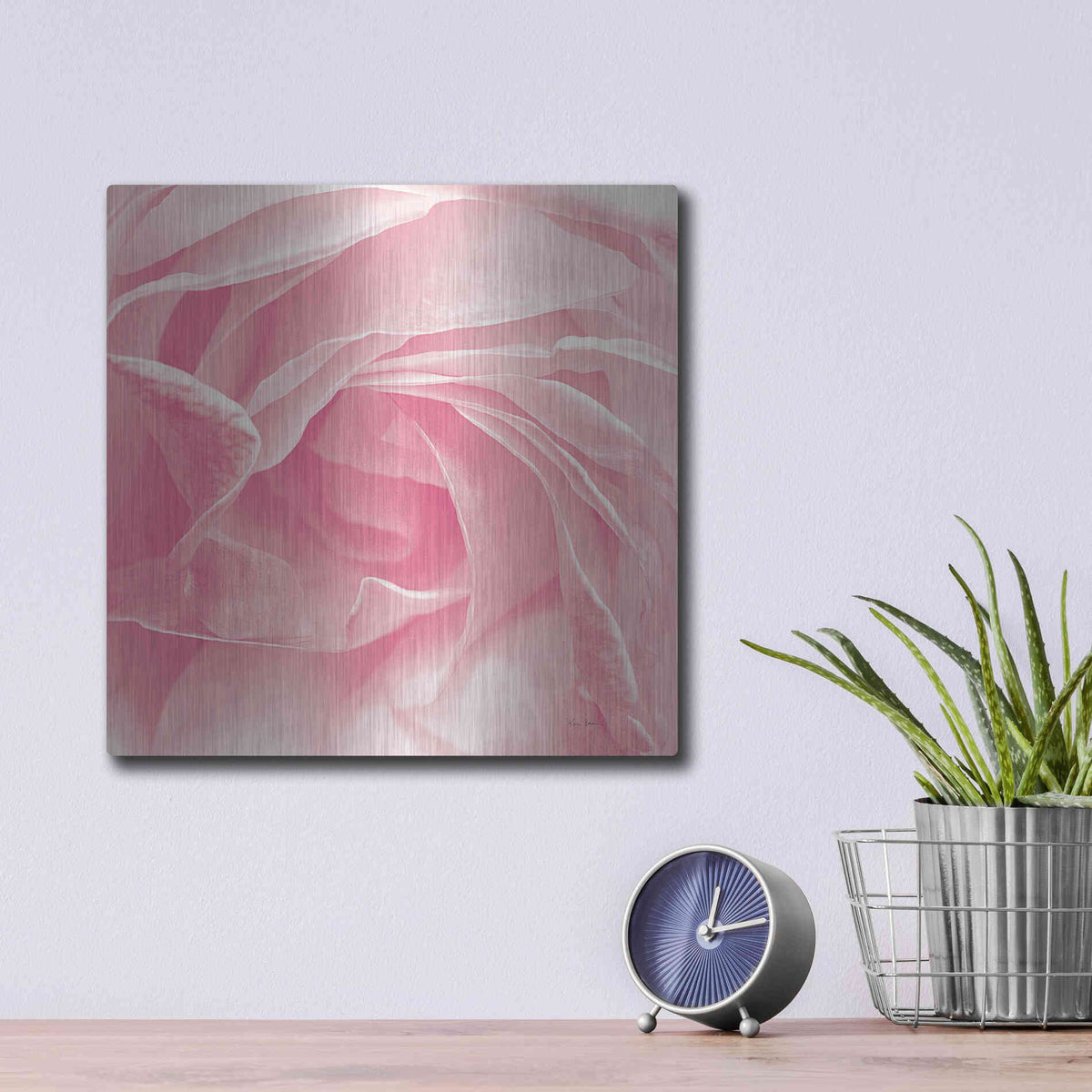 Luxe Metal Art 'Georgia Pink' by Keri Bevan, Metal Wall Art,12x12