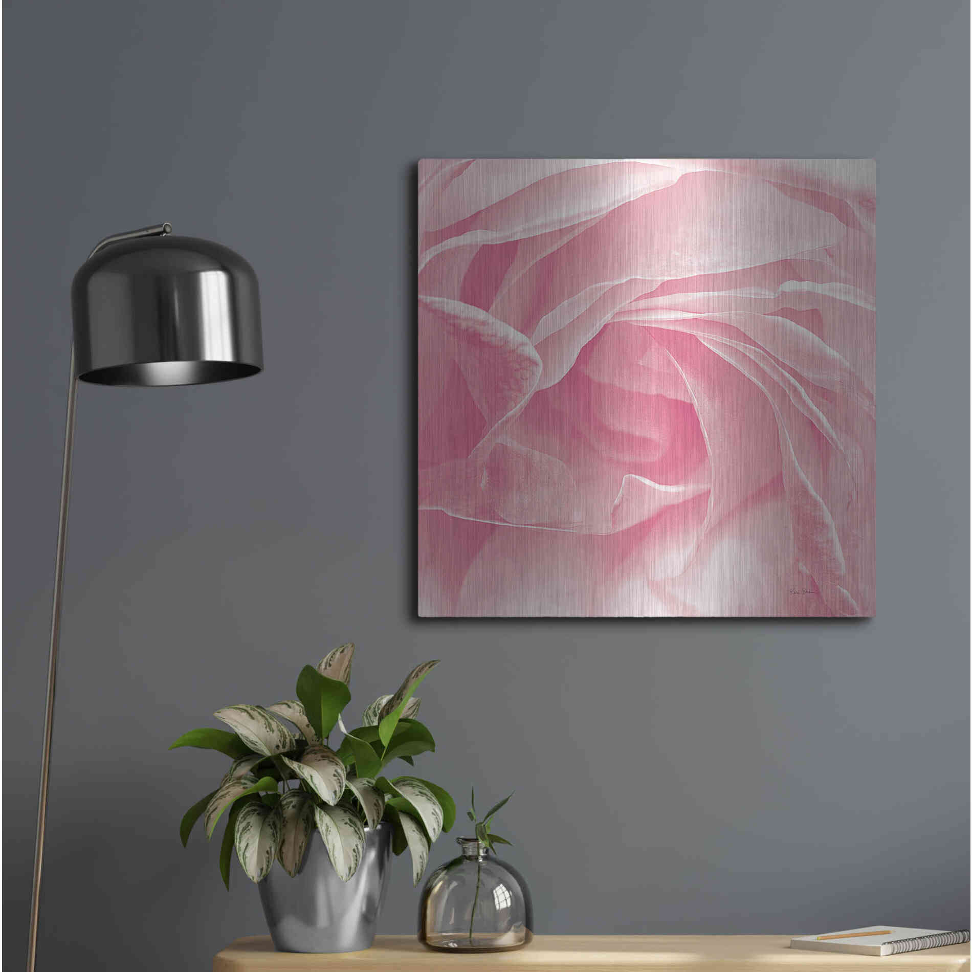 Luxe Metal Art 'Georgia Pink' by Keri Bevan, Metal Wall Art,24x24
