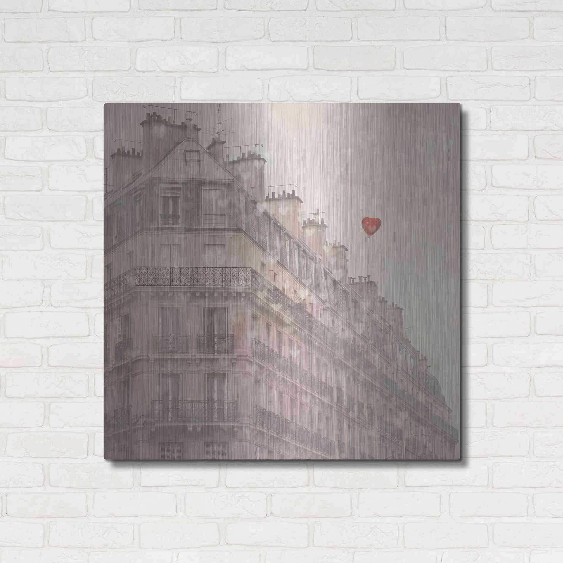 Luxe Metal Art 'Heart Paris' by Keri Bevan, Metal Wall Art,36x36