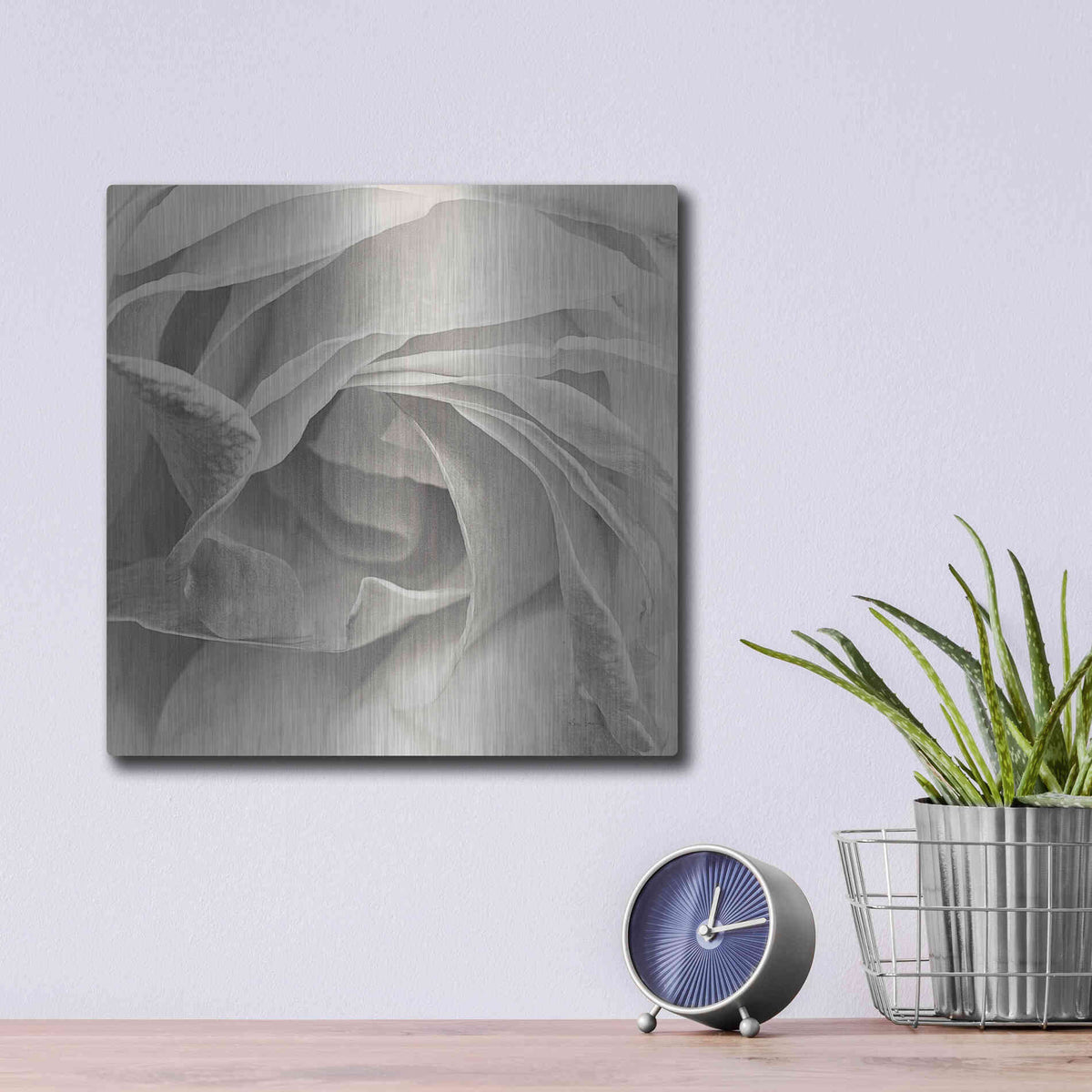 Luxe Metal Art 'Georgia Bw' by Keri Bevan, Metal Wall Art,12x12