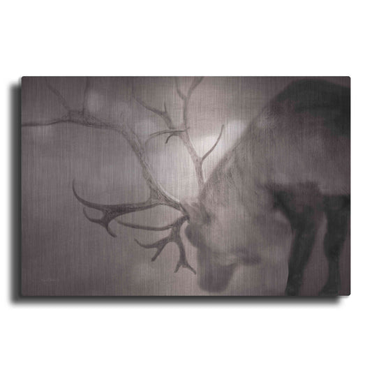 Luxe Metal Art 'If On A Winters Night Sepia' by Keri Bevan, Metal Wall Art