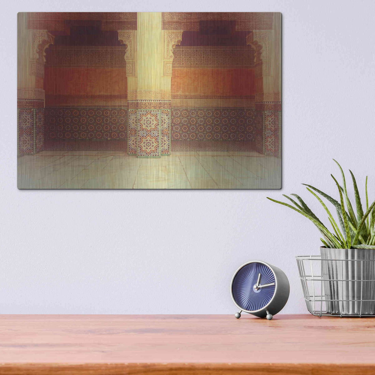 Luxe Metal Art 'Palace Walk V2 Crop' by Keri Bevan, Metal Wall Art,16x12