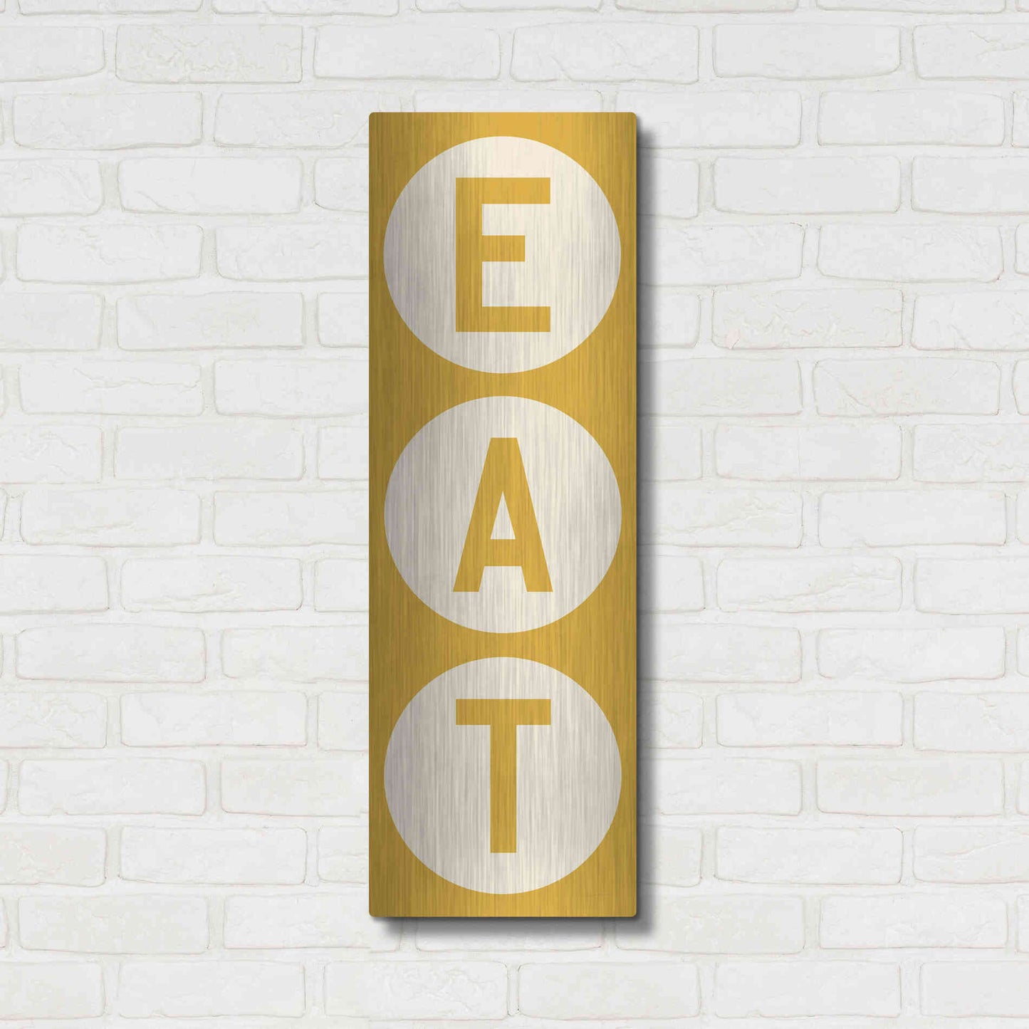Luxe Metal Art 'Eat' by Ryan Fowler, Metal Wall Art,12x36