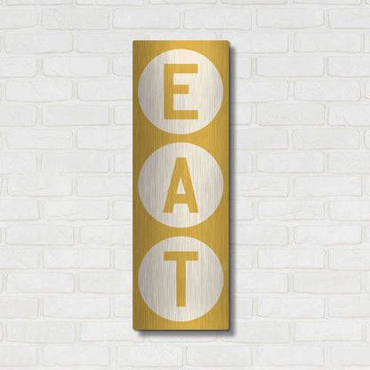 Luxe Metal Art 'Eat' by Ryan Fowler, Metal Wall Art,12x36