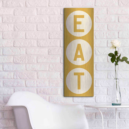 Luxe Metal Art 'Eat' by Ryan Fowler, Metal Wall Art,12x36