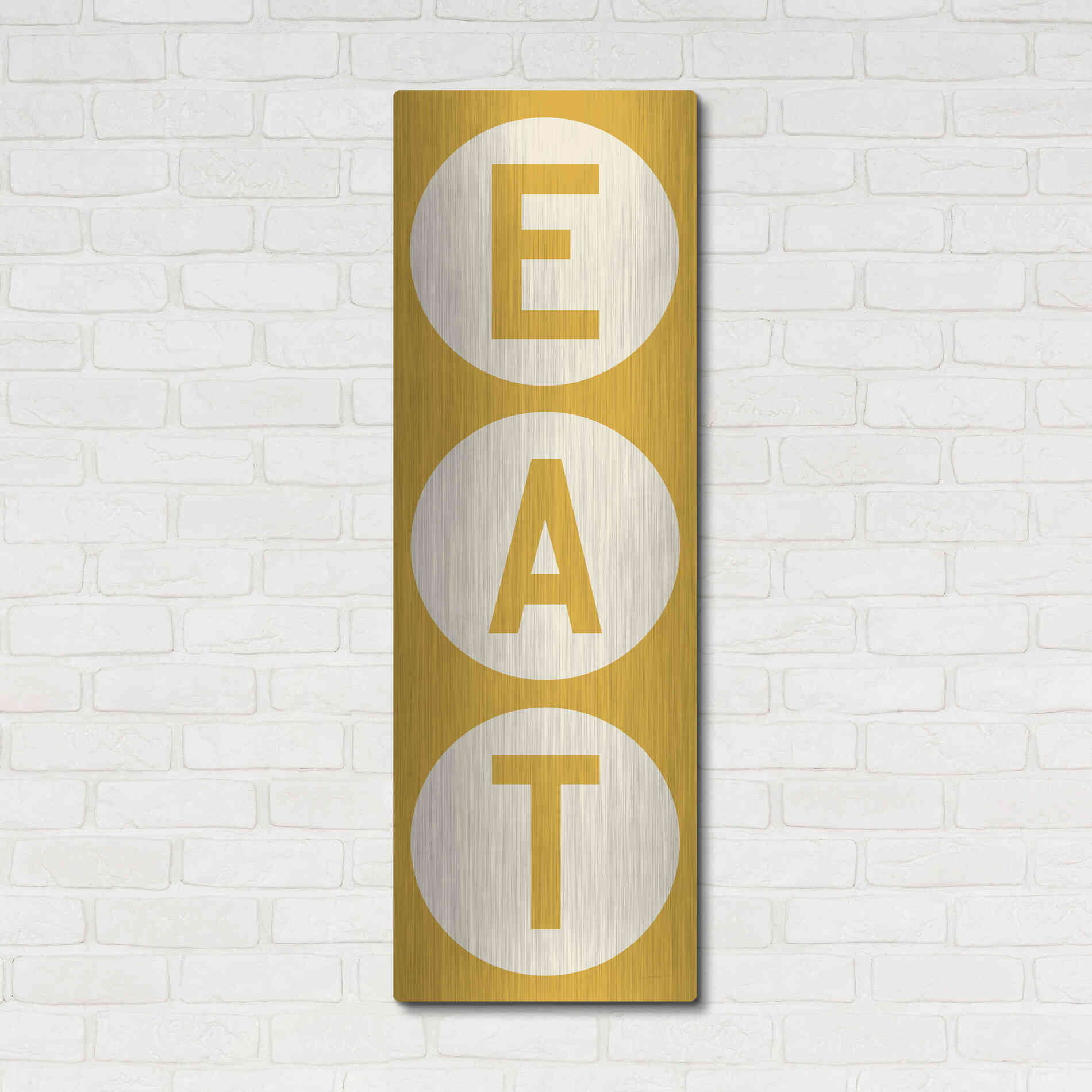 Luxe Metal Art 'Eat' by Ryan Fowler, Metal Wall Art,16x48