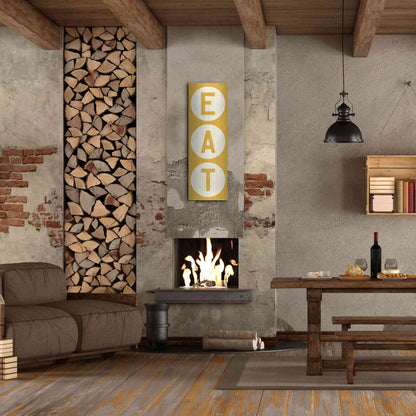 Luxe Metal Art 'Eat' by Ryan Fowler, Metal Wall Art,16x48