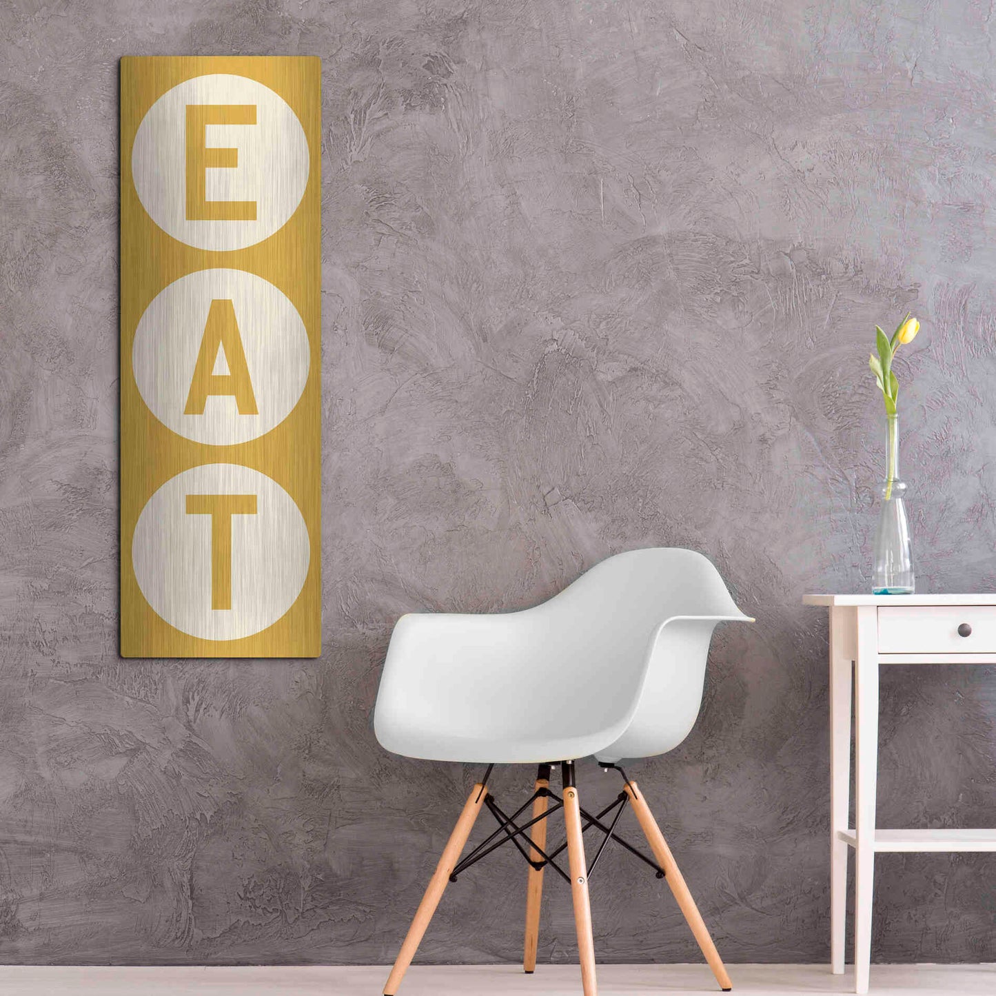 Luxe Metal Art 'Eat' by Ryan Fowler, Metal Wall Art,16x48