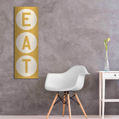 Luxe Metal Art 'Eat' by Ryan Fowler, Metal Wall Art,16x48