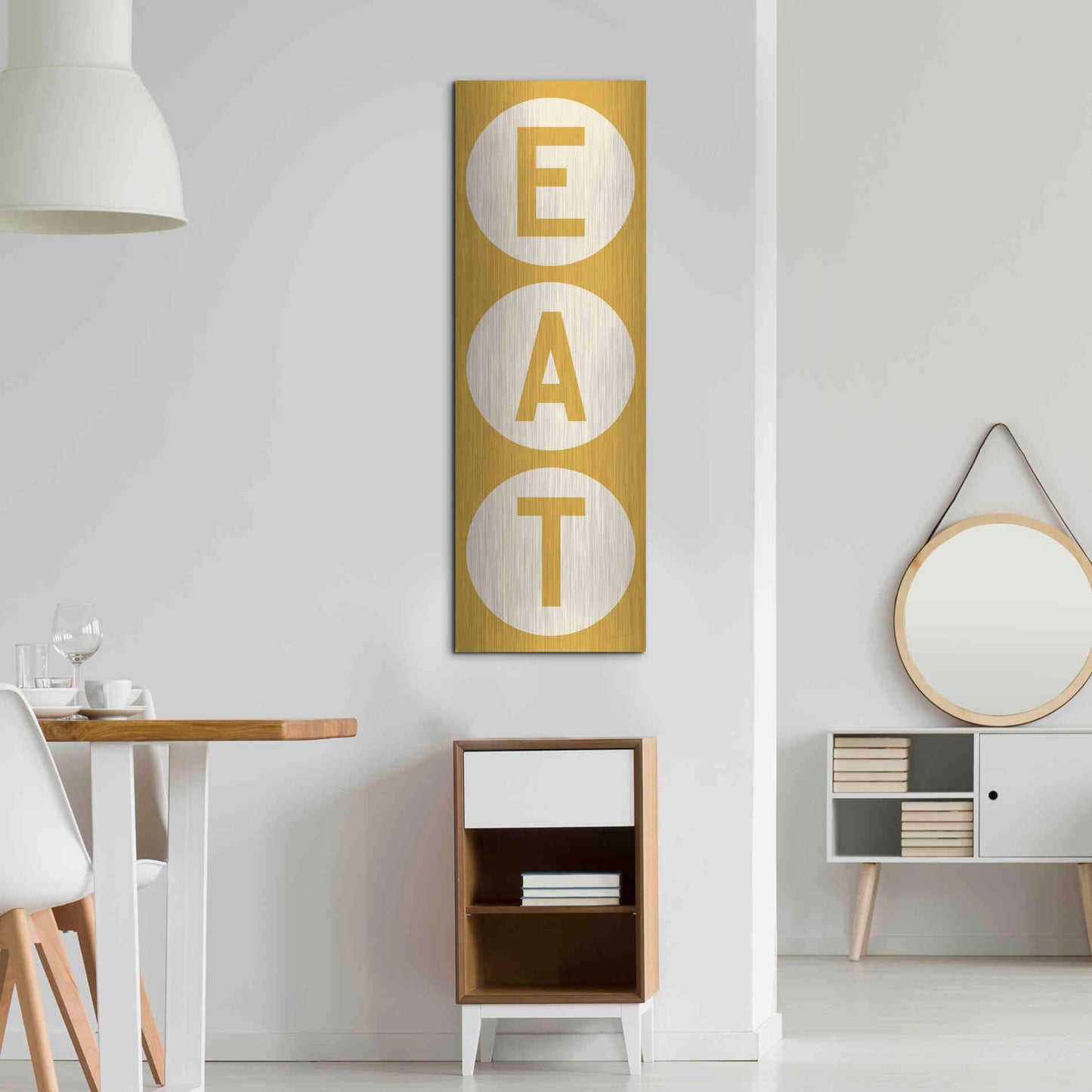 Luxe Metal Art 'Eat' by Ryan Fowler, Metal Wall Art,16x48