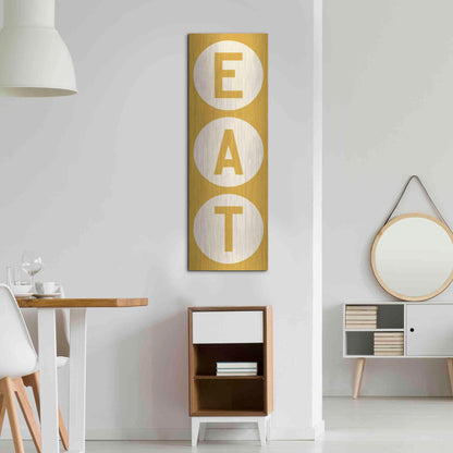 Luxe Metal Art 'Eat' by Ryan Fowler, Metal Wall Art,16x48