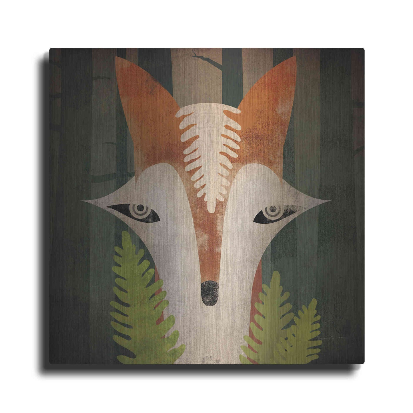 Luxe Metal Art 'Fern Fox' by Ryan Fowler, Metal Wall Art