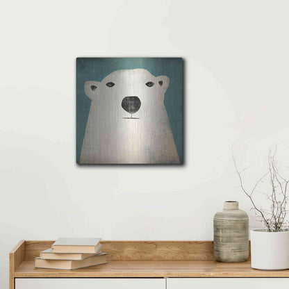 Luxe Metal Art 'Polar Bear' by Ryan Fowler, Metal Wall Art,12x12