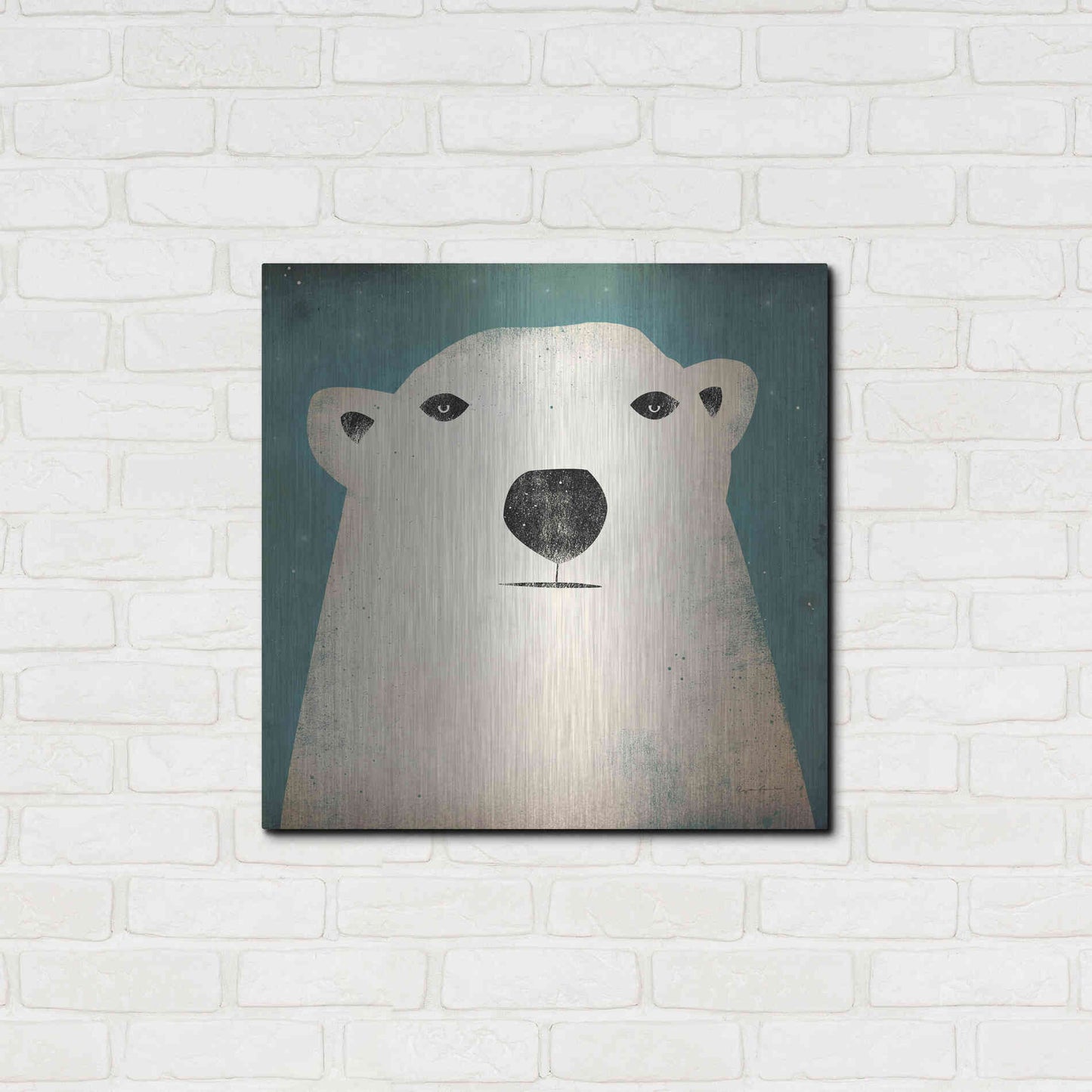 Luxe Metal Art 'Polar Bear' by Ryan Fowler, Metal Wall Art,24x24