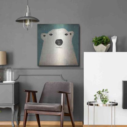 Luxe Metal Art 'Polar Bear' by Ryan Fowler, Metal Wall Art,24x24