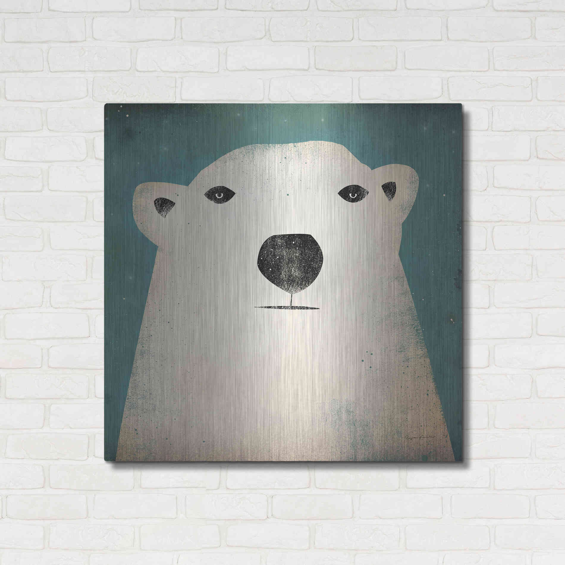 Luxe Metal Art 'Polar Bear' by Ryan Fowler, Metal Wall Art,36x36