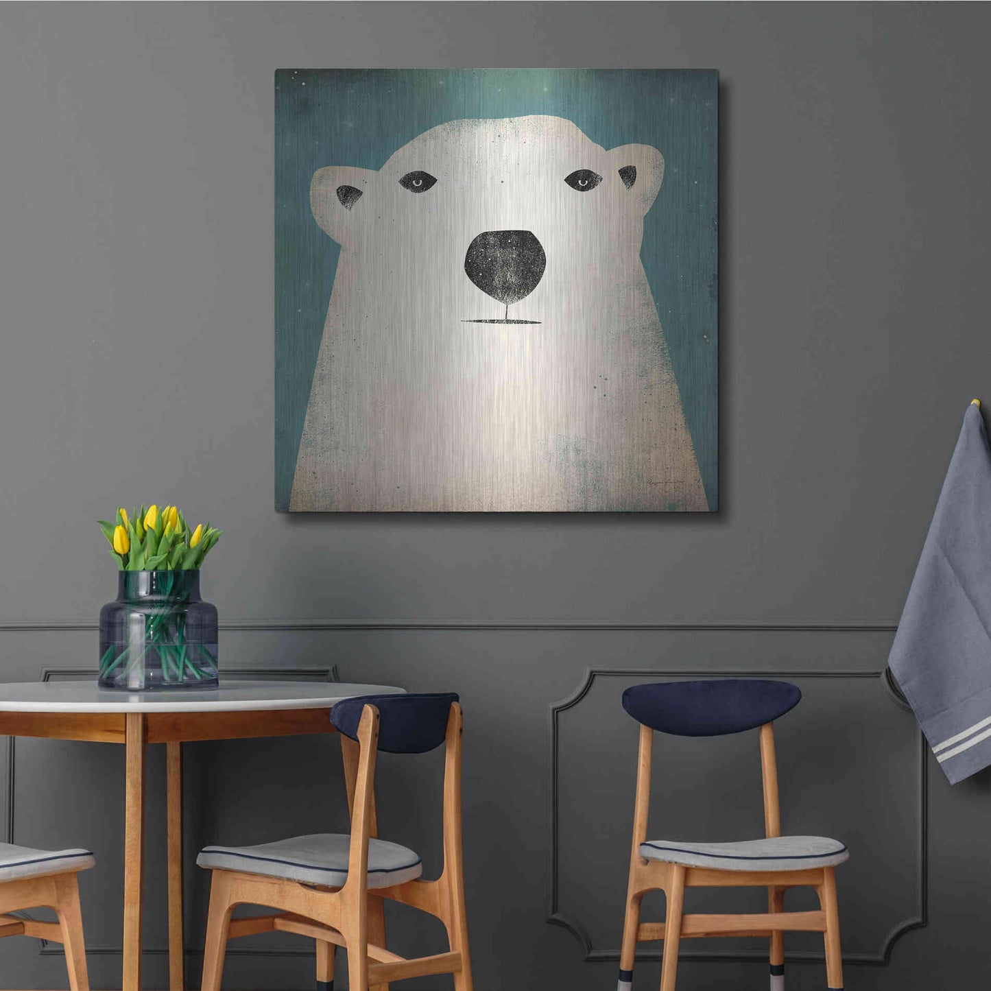 Luxe Metal Art 'Polar Bear' by Ryan Fowler, Metal Wall Art,36x36