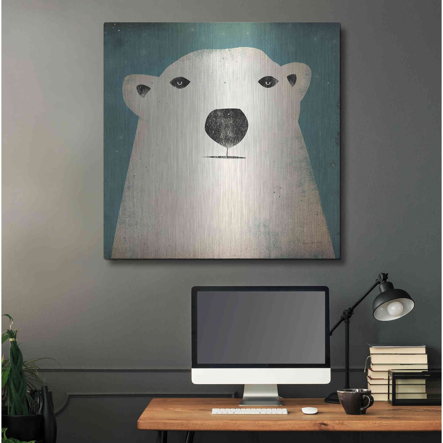 Luxe Metal Art 'Polar Bear' by Ryan Fowler, Metal Wall Art,36x36