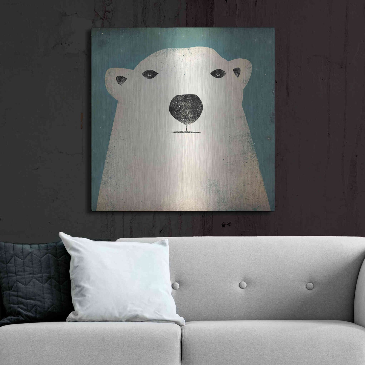 Luxe Metal Art 'Polar Bear' by Ryan Fowler, Metal Wall Art,36x36