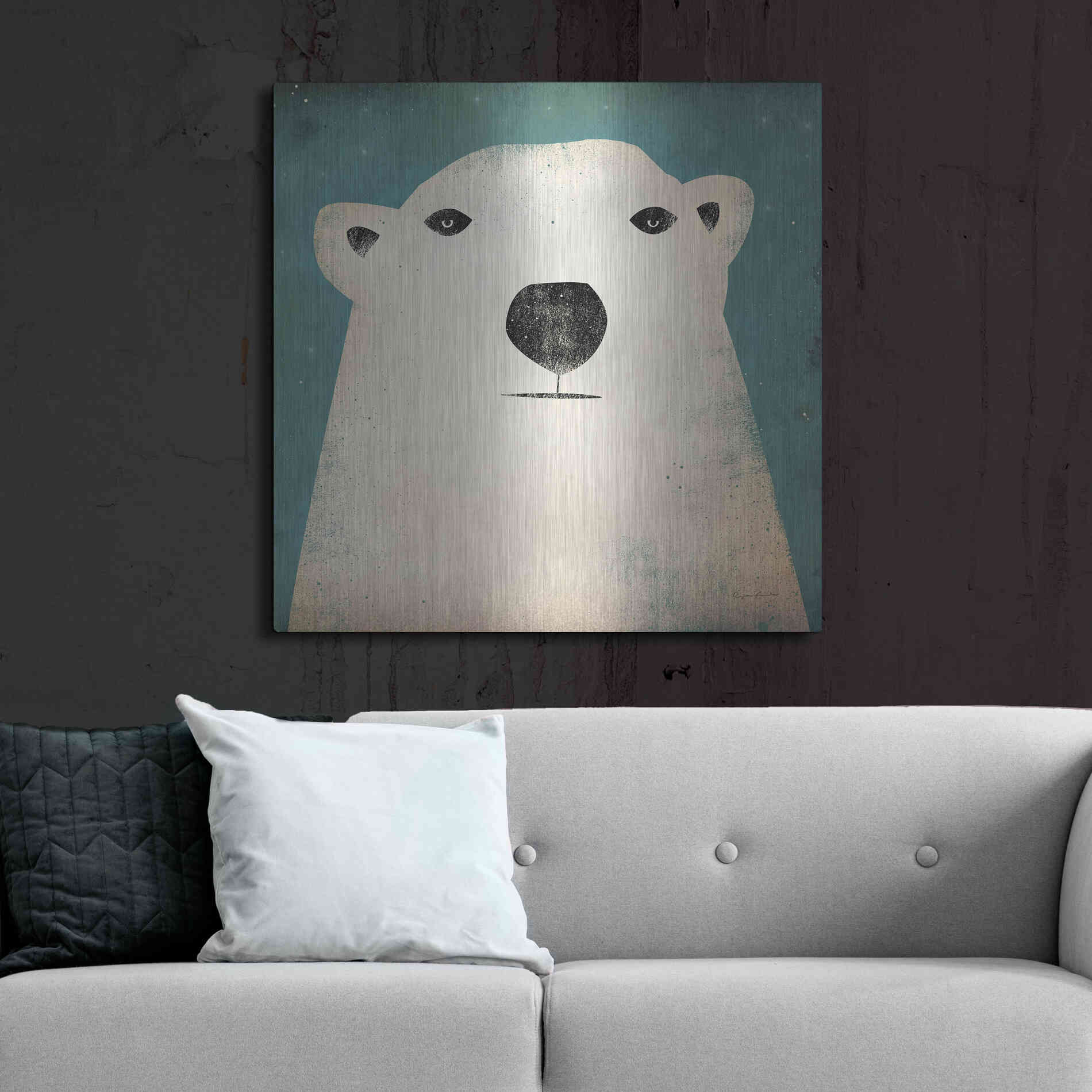 Luxe Metal Art 'Polar Bear' by Ryan Fowler, Metal Wall Art,36x36
