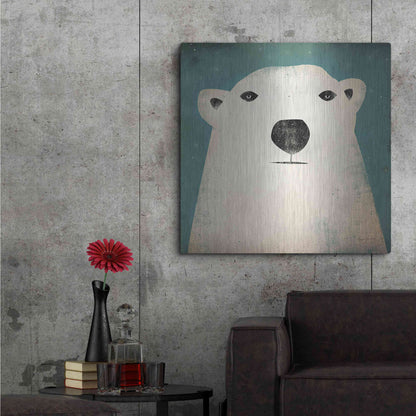 Luxe Metal Art 'Polar Bear' by Ryan Fowler, Metal Wall Art,36x36