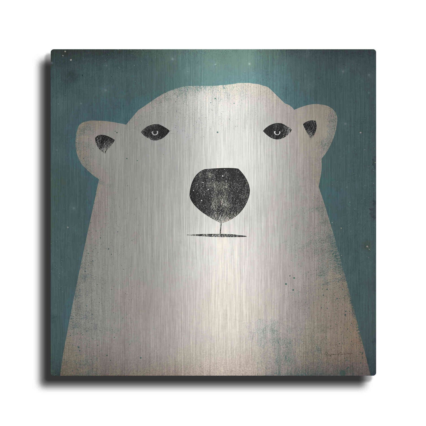 Luxe Metal Art 'Polar Bear' by Ryan Fowler, Metal Wall Art