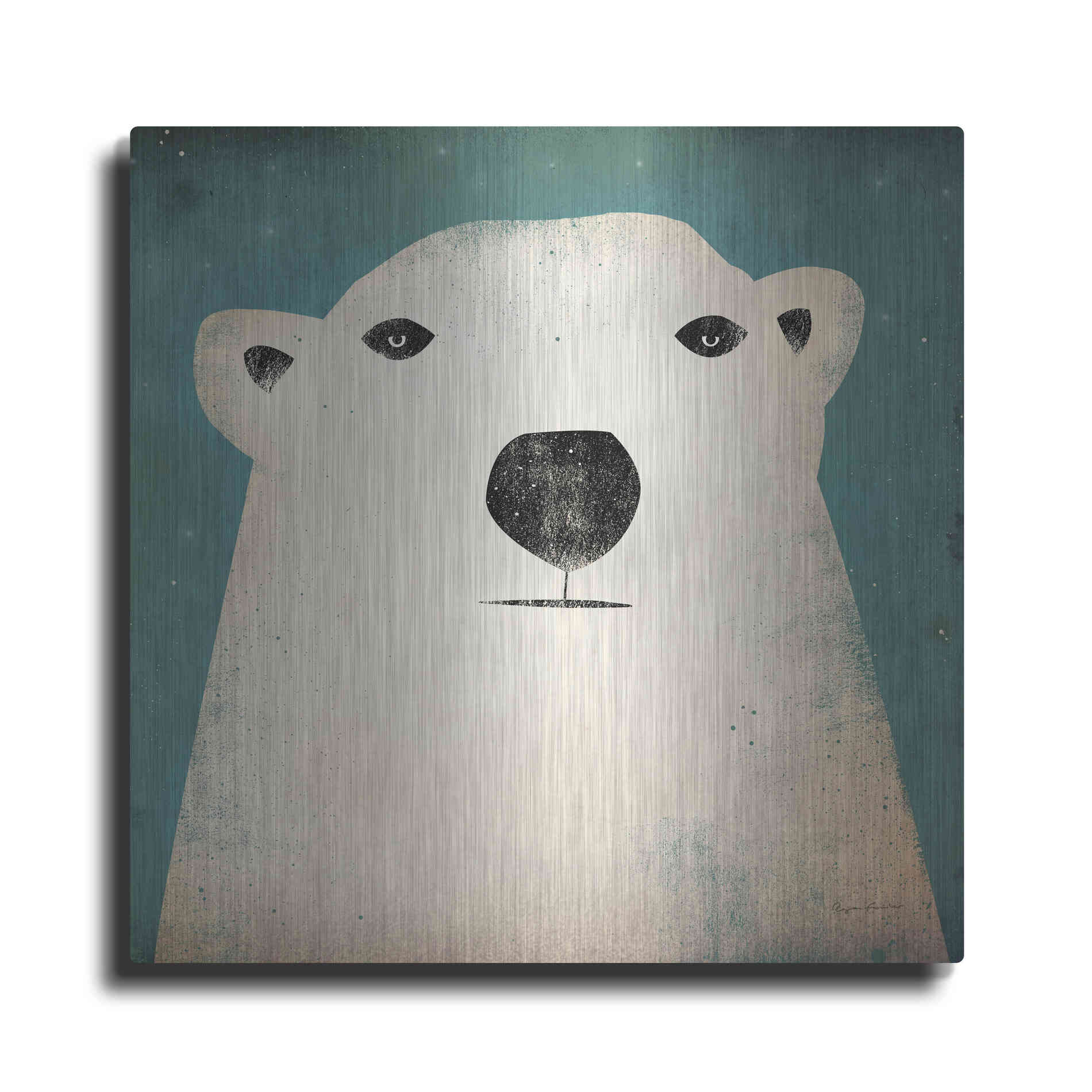 Luxe Metal Art 'Polar Bear' by Ryan Fowler, Metal Wall Art