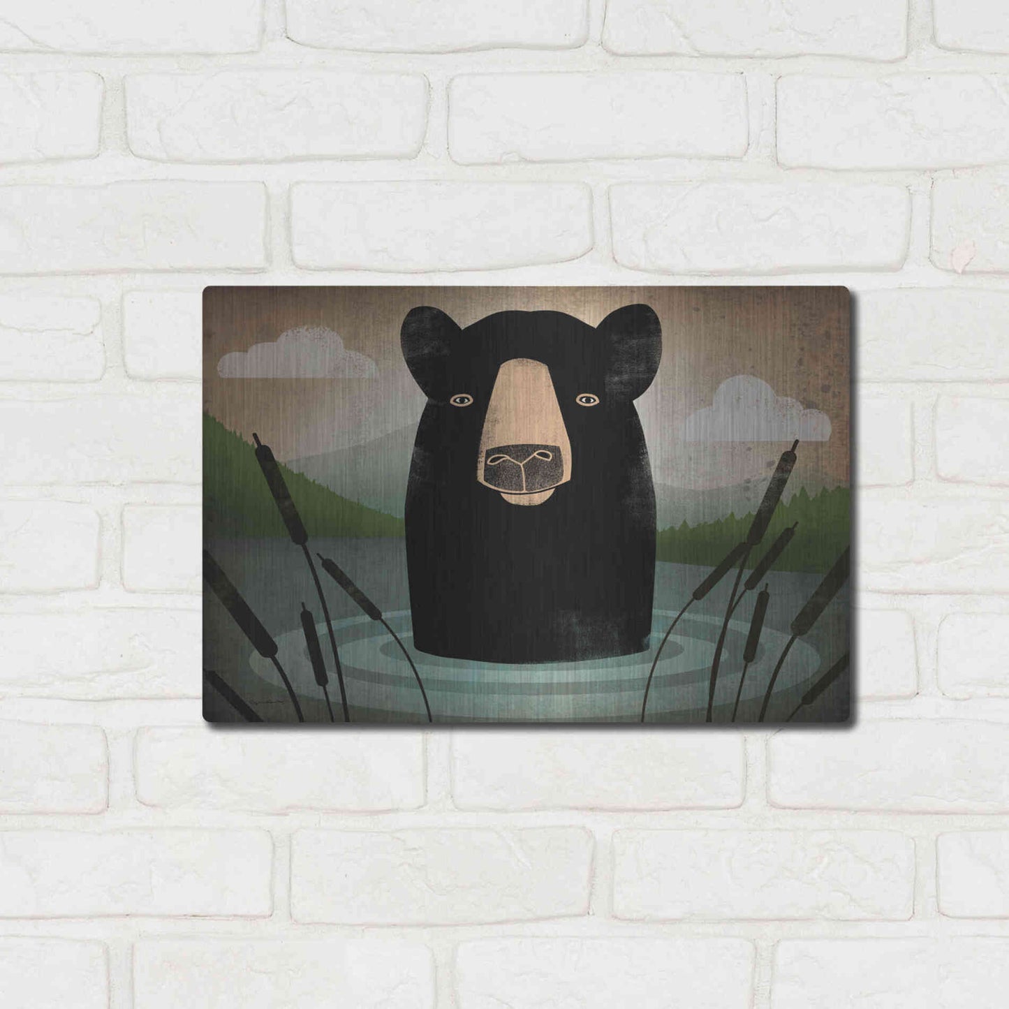 Luxe Metal Art 'Skinny Dip' by Ryan Fowler, Metal Wall Art,16x12