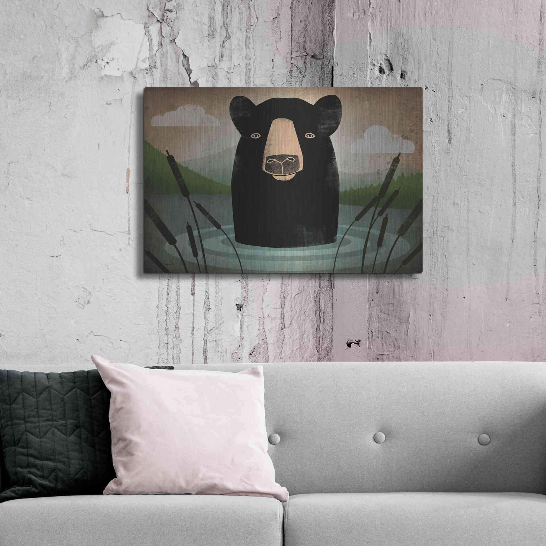 Luxe Metal Art 'Skinny Dip' by Ryan Fowler, Metal Wall Art,36x24