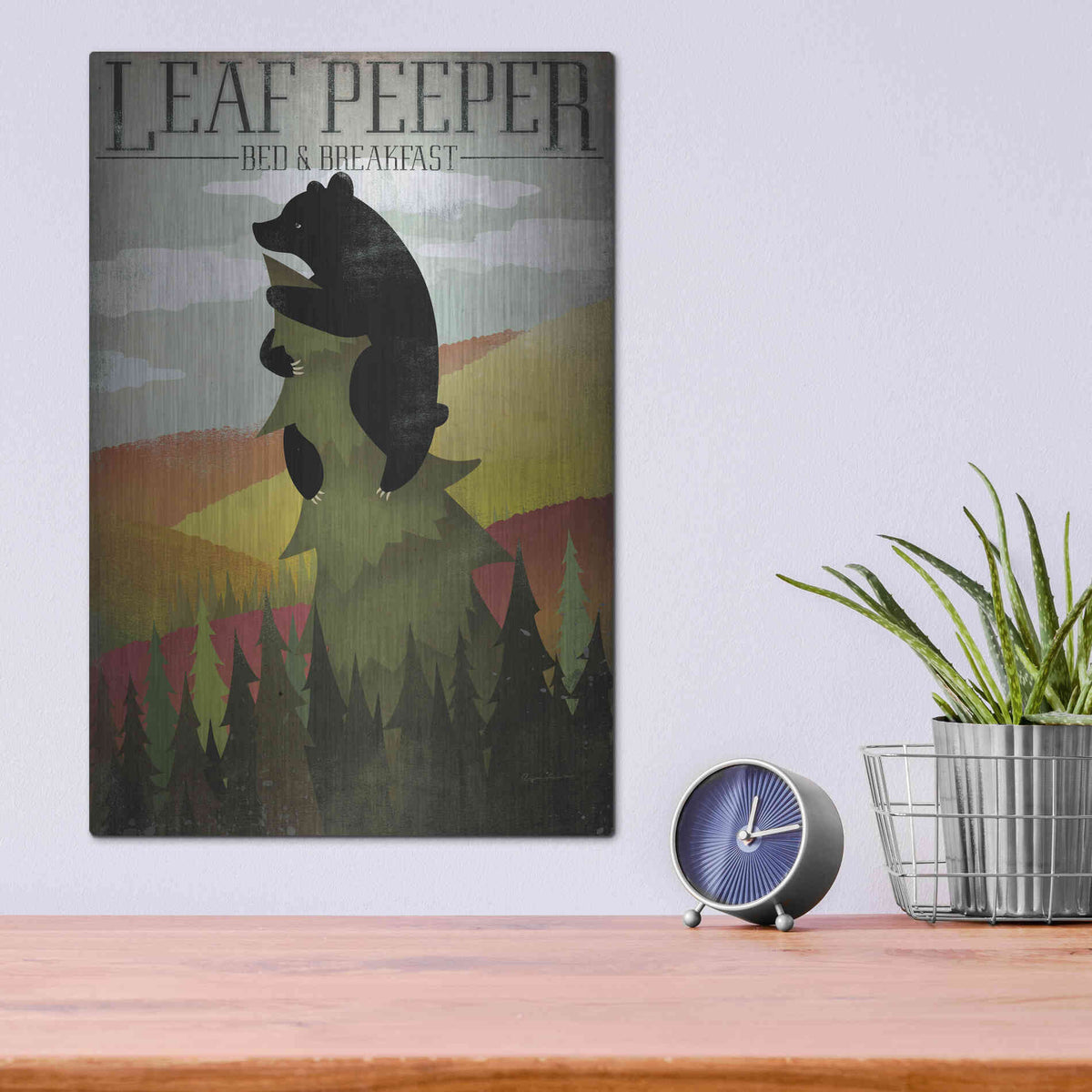 Luxe Metal Art 'Leaf Peeper' by Ryan Fowler, Metal Wall Art,12x16