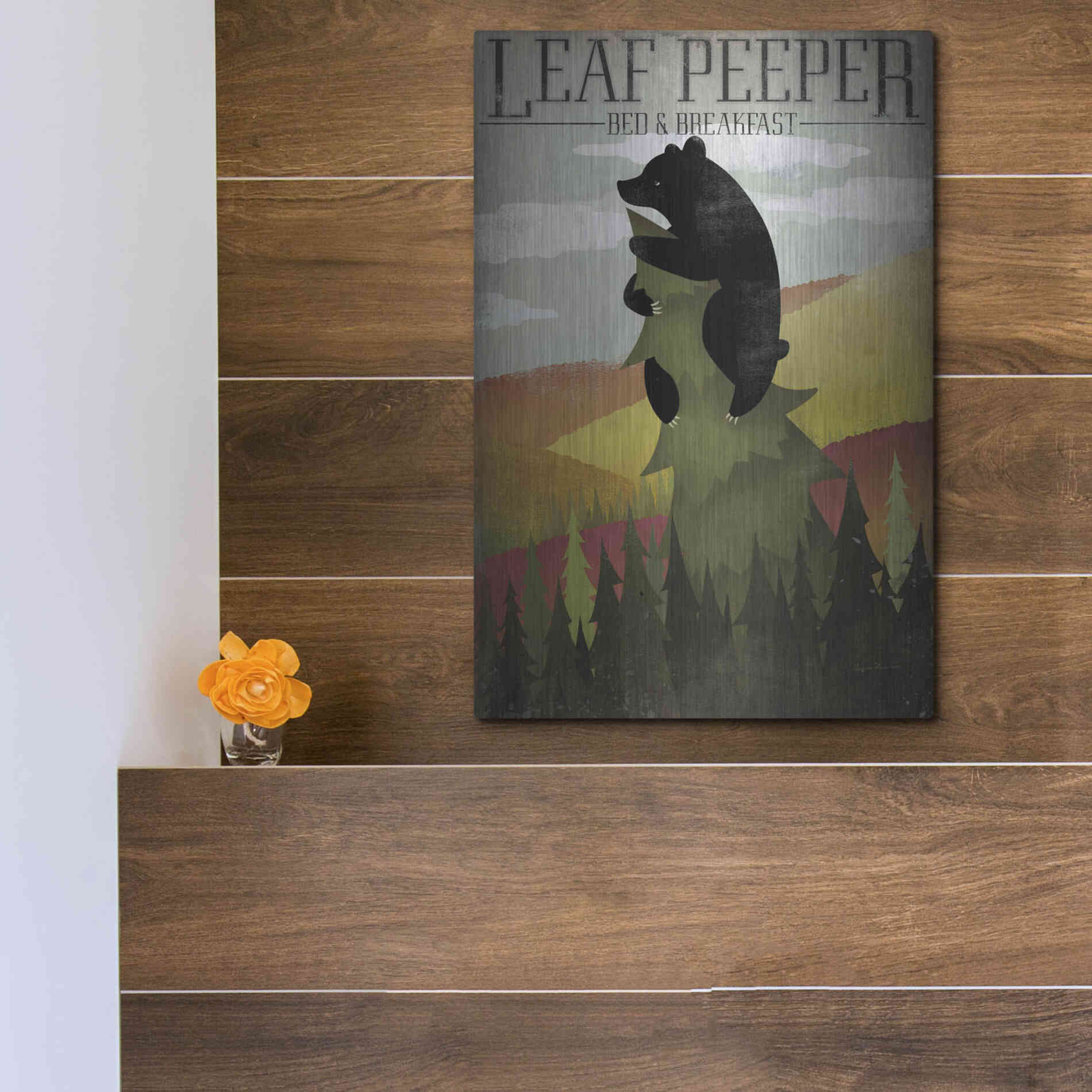 Luxe Metal Art 'Leaf Peeper' by Ryan Fowler, Metal Wall Art,12x16