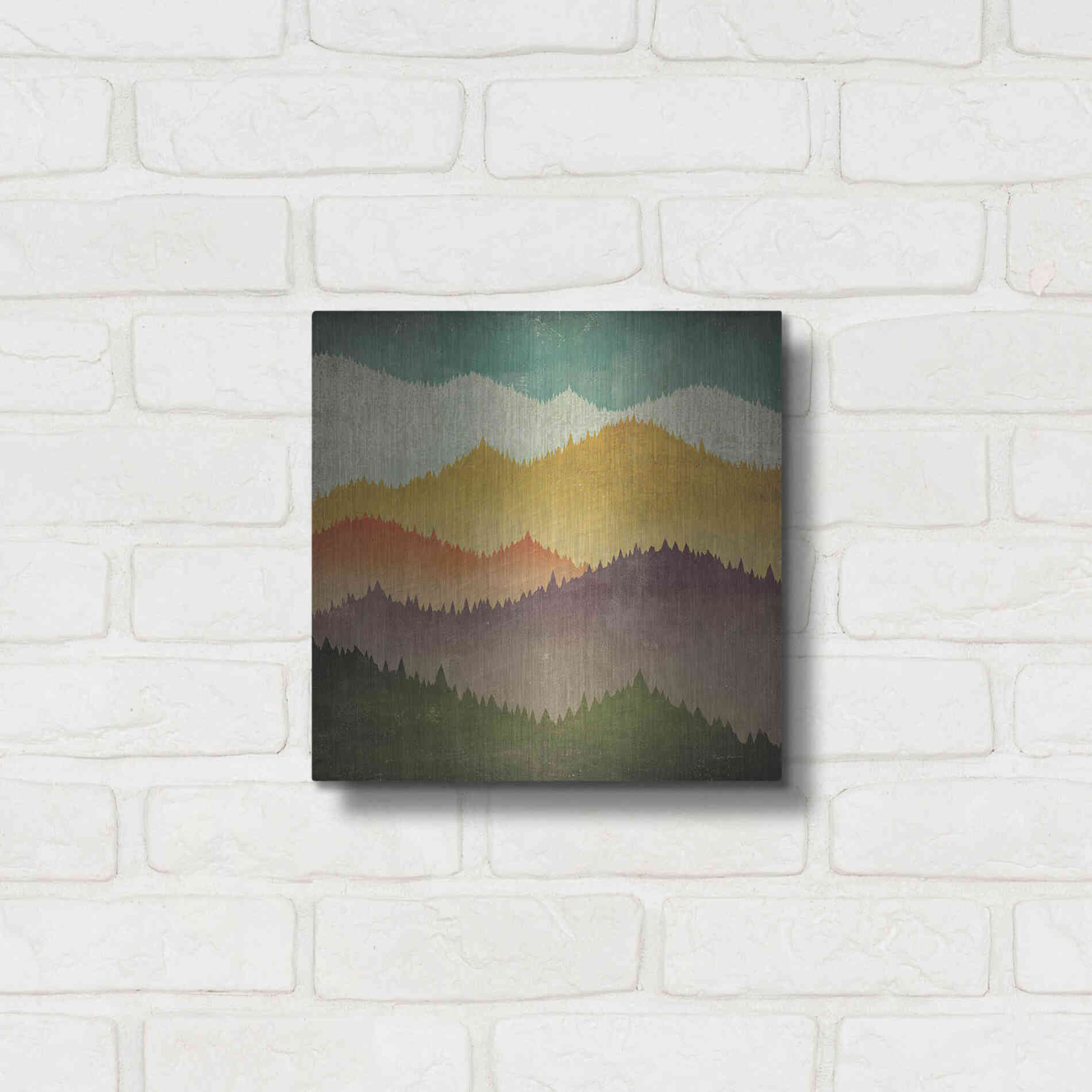 Luxe Metal Art 'Mountain View' by Ryan Fowler, Metal Wall Art,12x12