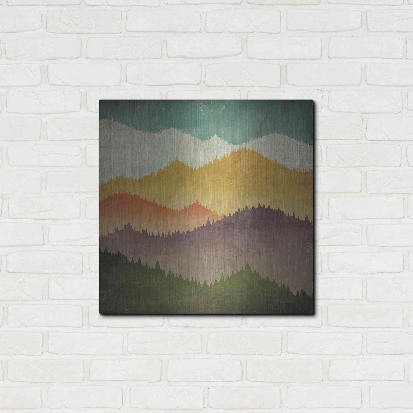Luxe Metal Art 'Mountain View' by Ryan Fowler, Metal Wall Art,24x24