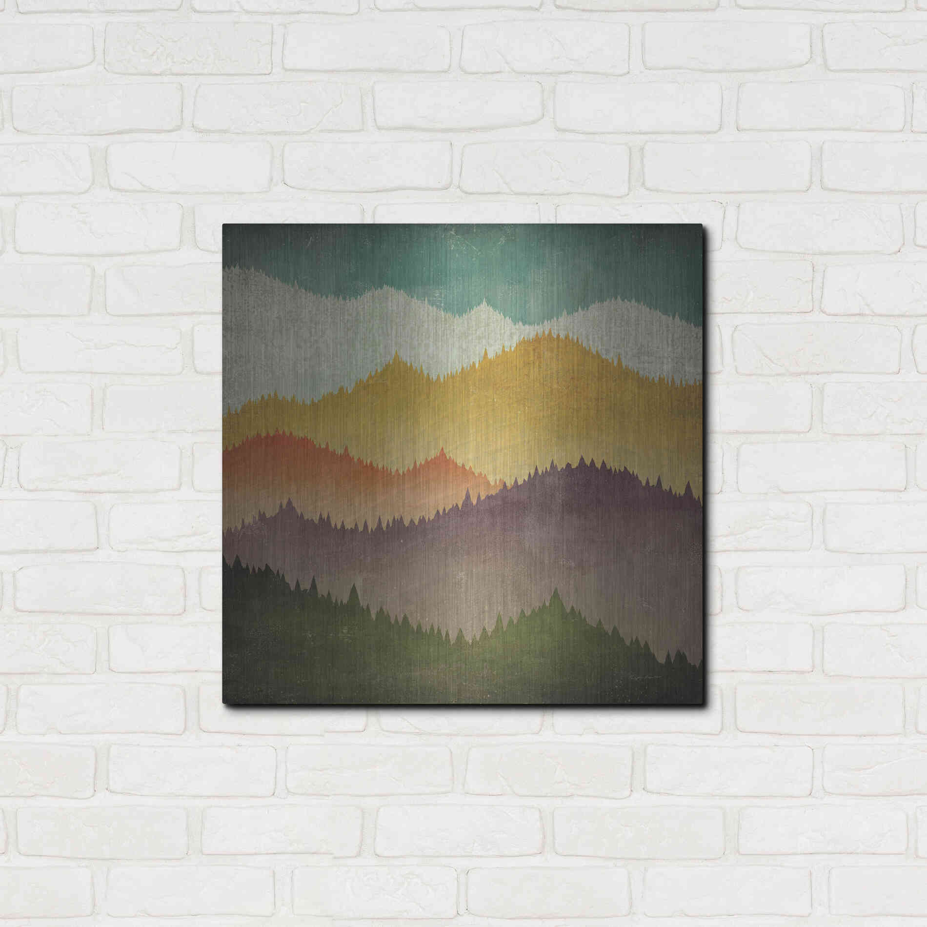 Luxe Metal Art 'Mountain View' by Ryan Fowler, Metal Wall Art,24x24