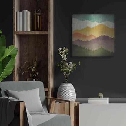 Luxe Metal Art 'Mountain View' by Ryan Fowler, Metal Wall Art,24x24