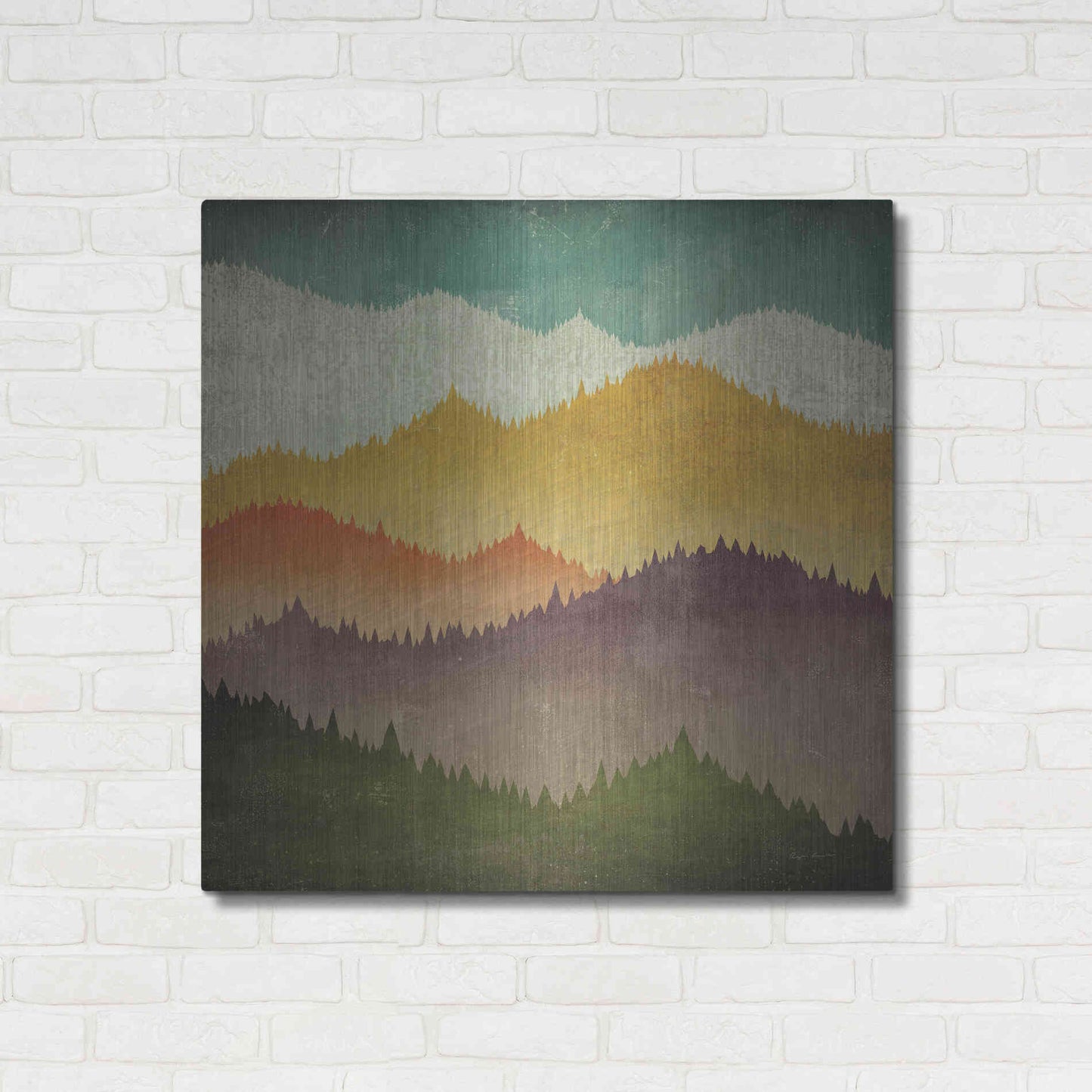 Luxe Metal Art 'Mountain View' by Ryan Fowler, Metal Wall Art,36x36