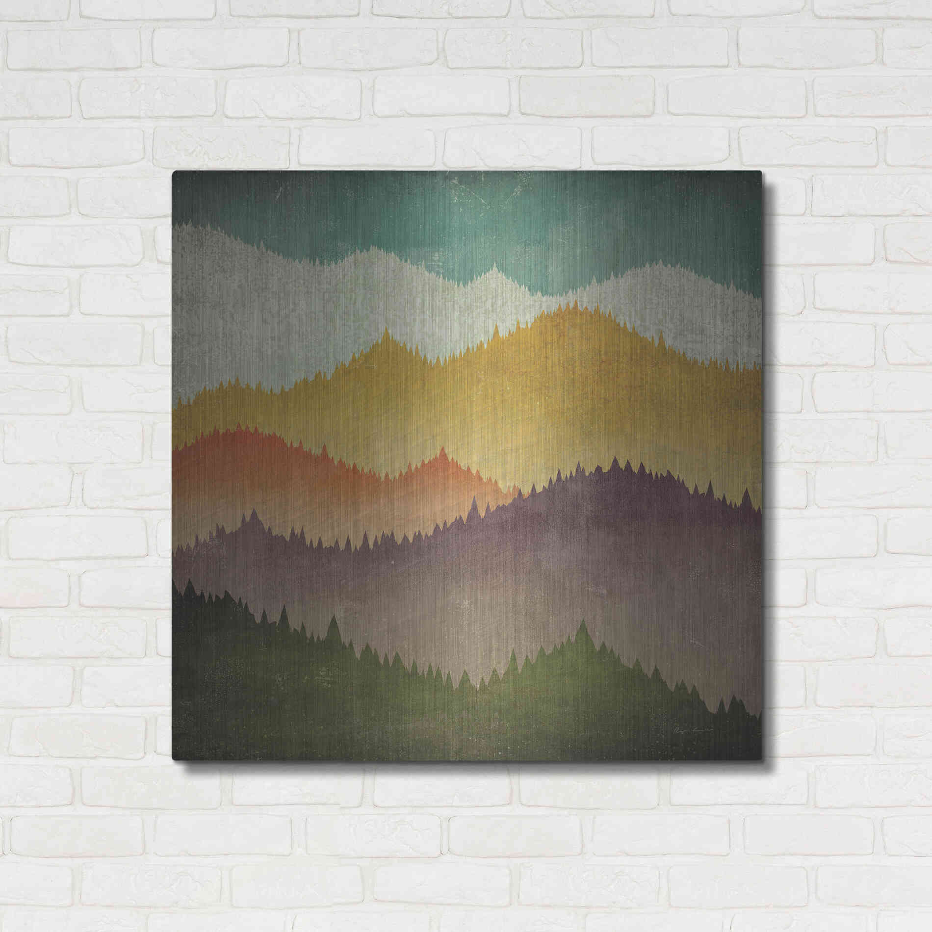 Luxe Metal Art 'Mountain View' by Ryan Fowler, Metal Wall Art,36x36