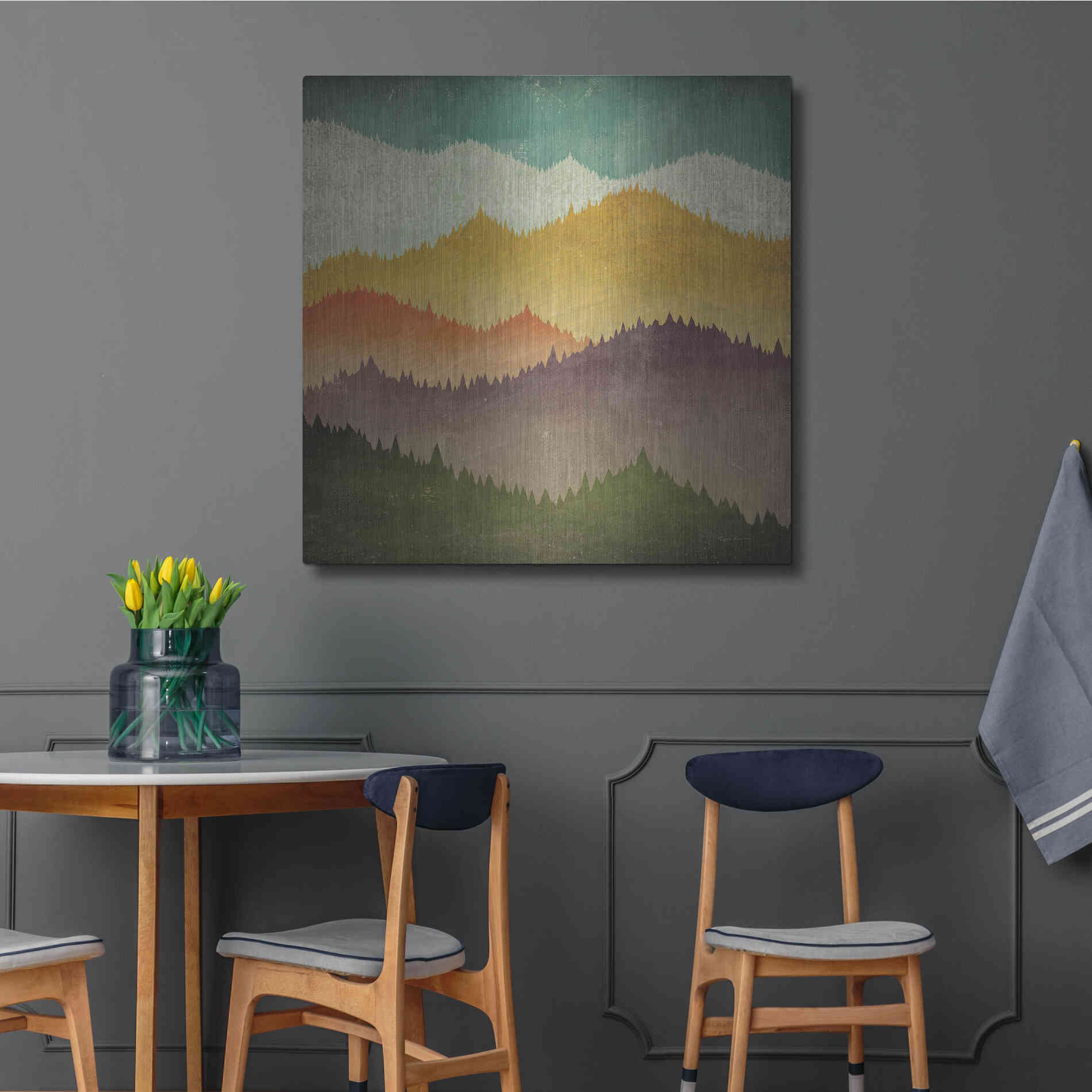 Luxe Metal Art 'Mountain View' by Ryan Fowler, Metal Wall Art,36x36
